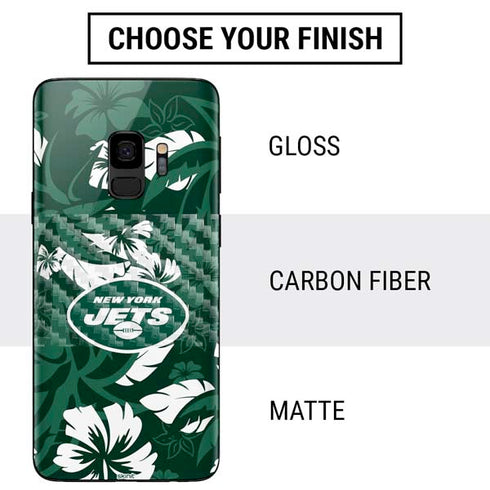 NFL New York Jets Tropical Print Galaxy S9 Skin